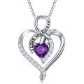 wholesale 925 Sterling Silver Heart Pendant Necklace with Austrian Crystals - I Love You Forever Message s for Wife/Girlfriend/Mom on Valentine's Day/Birthday/Anniversary-0-55