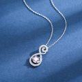 wholesale 925 Sterling Silver Infinity Swirl Amethyst Pendant Necklace - June Birthstone s for Her-0-3