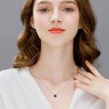 wholesale 925 Sterling Silver Round Purple Zircon Halo Pendant Necklace for Women-0-2