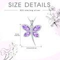 wholesale 925 Sterling Silver Purple Crystal Butterfly Pendant Necklaces for Women  Ideas-0-1