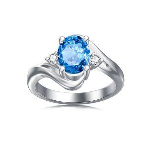 Sterling Silver December Birthstone Rings-0