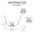 wholesale 925 Sterling Silver Metal Opal Bunny Rabbit Pendant Necklace for Girls and Women-0-1
