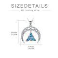 wholesale 925 Sterling Silver Blue Fire Opal Triquetra Crescent Moon Necklace Celtic s for Her-0-1