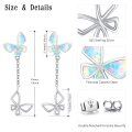 wholesale 925 Sterling Silver Butterfly Dangle Earrings with Opal Stone and Chain for Girls & Women-0-1