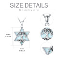 wholesale 925 Sterling Silver Opal Tree of Life Star Pendant Necklace for Men & Women-0-1