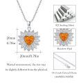 wholesale 925 Sterling Silver Heart-Shaped Fire Opal Flower Pendant Necklace for Women and Moms Gift-0-1