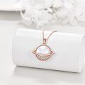 wholesale Rose Gold 925 Sterling Silver Opal Planet Pendant Necklace for Women - Layered s-0-3