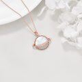 wholesale Rose Gold 925 Sterling Silver Opal Planet Pendant Necklace for Women - Layered s-0-4