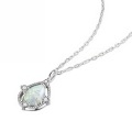 wholesale White Gold Plated 925 Sterling Silver with White Opal Pear-Shaped Pendant Necklace for Women-0-2