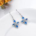 wholesale 925 Sterling Silver Blue Opal & Cubic Zirconia Celtic Knot Drop Earrings for Women Irish s-0-5
