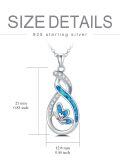 wholesale 925 Sterling Silver Blue Opal Butterfly Pendant Necklace s for Her-0-1