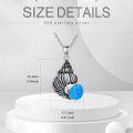 wholesale 925 Sterling Silver Blue Opal Shell Pendant Necklace for Women Gifts-0-1