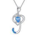 wholesale 925 Sterling Silver Blue Opal Treble Clef Music Note Turtle Pendant Necklace for Women and Girls-0-0