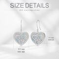 wholesale 925 Sterling Silver Heart-Shaped Earrings with White Fire Opals and Cubic Zirconia - 3D Celtic Knot Design-0-1