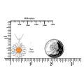 wholesale 925 Sterling Silver Orange Fire Opal Daisy Pendant Necklace for Women's s-0-1