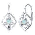 wholesale 925 Sterling Silver White Opal Celtic Knot Drop Earrings for Women and Girls-0-0