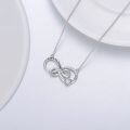 wholesale 925 Sterling Silver Opal Heart Infinity Love Forever Necklace for Women Mothers Day Gifts-0-3