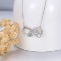 wholesale 925 Sterling Silver Opal Heart Infinity Love Forever Necklace for Women Mothers Day Gifts-0-4