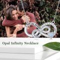 wholesale 925 Sterling Silver Opal Heart Infinity Love Forever Necklace for Women Mothers Day Gifts-0-5