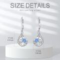 wholesale 925 Sterling Silver Blue Opal Starfish Dangle Leverback Earrings s for Women-0-1