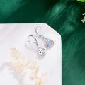 wholesale 925 Sterling Silver Blue Opal Starfish Dangle Leverback Earrings s for Women-0-4