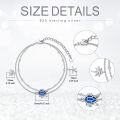 wholesale 925 Sterling Silver Blue Opal Sea Turtle & Palm Tree Charm Ankle Bracelet with Starfish Pendant-0-1