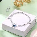 wholesale 925 Sterling Silver Blue Opal Sea Turtle & Palm Tree Charm Ankle Bracelet with Starfish Pendant-0-5