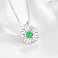 wholesale 925 Sterling Silver White Fire Opal Flower Pendant Necklace for Women's s-0-3