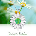 wholesale 925 Sterling Silver White Fire Opal Flower Pendant Necklace for Women's s-0-4