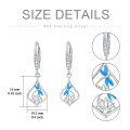 wholesale 925 Sterling Silver Blue Opal Dragonfly & Lotus CZ Earrings for Women Girls-0-1
