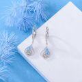 wholesale 925 Sterling Silver Blue Opal Dragonfly & Lotus CZ Earrings for Women Girls-0-4