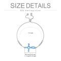 wholesale Sterling Silver Opal Beaded Celtic Cross Adjustable Bracelet for Women Girls - Rhodium Plated-0-7