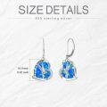 wholesale 925 Sterling Silver Blue Opal Hummingbird Heart Shape Dangle Drop Earrings Gift for Women and Girls-0-1