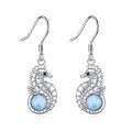 wholesale 925 Sterling Silver Larimar Seahorse Drop Earrings Sea Life Gifts for Her-0-0