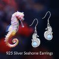wholesale 925 Sterling Silver Larimar Seahorse Drop Earrings Sea Life Gifts for Her-0-5