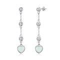 wholesale 925 Sterling Silver White Opal Heart Drop Dangle Stud Earrings for Women-0-0