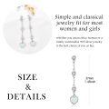 wholesale 925 Sterling Silver White Opal Heart Drop Dangle Stud Earrings for Women-0-1