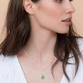 wholesale 925 Sterling Silver Green Opal Pendant Necklaces for Women's Birthday Gifts-0-2