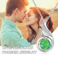 wholesale 925 Sterling Silver Green Opal Pendant Necklaces for Women's Birthday Gifts-0-5