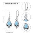 wholesale 925 Sterling Silver Teardrop Larimar & Black Onyx Dangle Earrings with CZ Accents-0-1