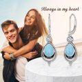 wholesale 925 Sterling Silver Teardrop Larimar & Black Onyx Dangle Earrings with CZ Accents-0-5