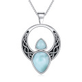 wholesale 925 Sterling Silver Larimar Celtic Knot Peace Pregnancy Pendant Necklace for Women & Girls Gifts-0-0