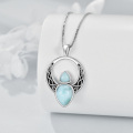 wholesale 925 Sterling Silver Larimar Celtic Knot Peace Pregnancy Pendant Necklace for Women & Girls Gifts-0-3