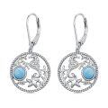wholesale 925 Sterling Silver Larimar Starfish Seahorse Drop Earrings for Women 3Pcs Set 16MM Blue Stone Ocean Theme -0-0