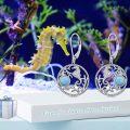 wholesale 925 Sterling Silver Larimar Starfish Seahorse Drop Earrings for Women 3Pcs Set 16MM Blue Stone Ocean Theme -0-5
