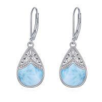 wholesale Silver Ley No Gemstone Celtic Irish Filigree Teardrop Earrings for Women Girls - Rhodium Plated- Rhodium Plated