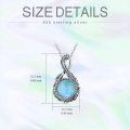 wholesale 925 Sterling Silver Natural Larimar Feather Pendant Necklace-0-1