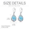 wholesale Sterling Silver Filigree Teardrop Earrings with Birthstone Leverback Jewelry Gifts for Women - Rhodium Plated-0-6