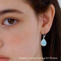 wholesale Sterling Silver Filigree Teardrop Earrings with Birthstone Leverback Jewelry Gifts for Women - Rhodium Plated-0-7