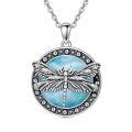 wholesale 925 Sterling Silver Blue Enamel Dragonfly Pendant Necklace for Women Gifts-0-0